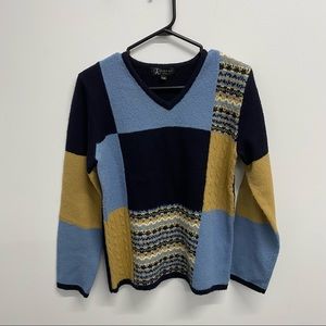 VINTAGE WOOL COLOUR BLOCK SWEATER